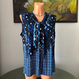 Karl Lagerfeld NWT Black & Blue Sleeveless Top